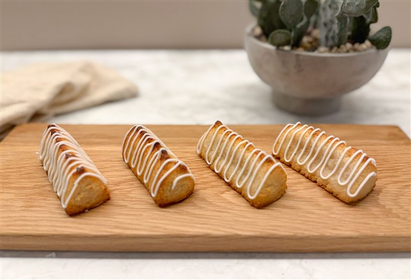 4 stk. kransekagestykker på frost